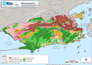 Novo zoneamento previsto no projeto de atualização do Plano Diretor da cidade do Rio